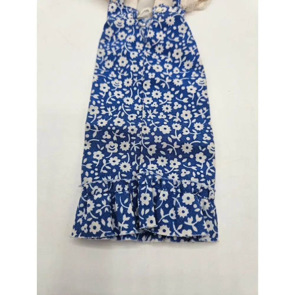 Vintage Mattel Barbie Skipper Floral Lace Maxi Dress 1976 Blue‎ White #9123